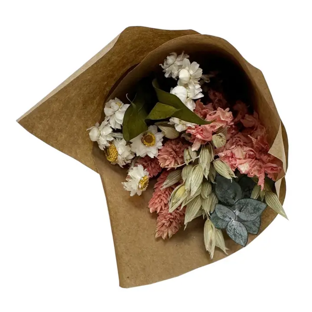 MINI PINK LARKSPUR & BABY EUCALYPTUS BOUQUET BUNDLE