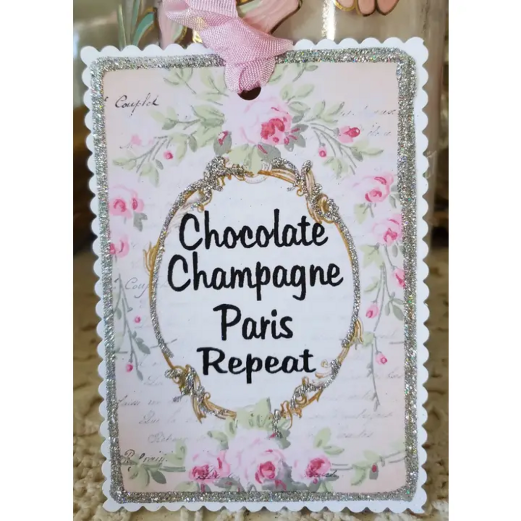 CHOCOLATE CHAMPAGNE PARIS REPEAT GIFT TAG