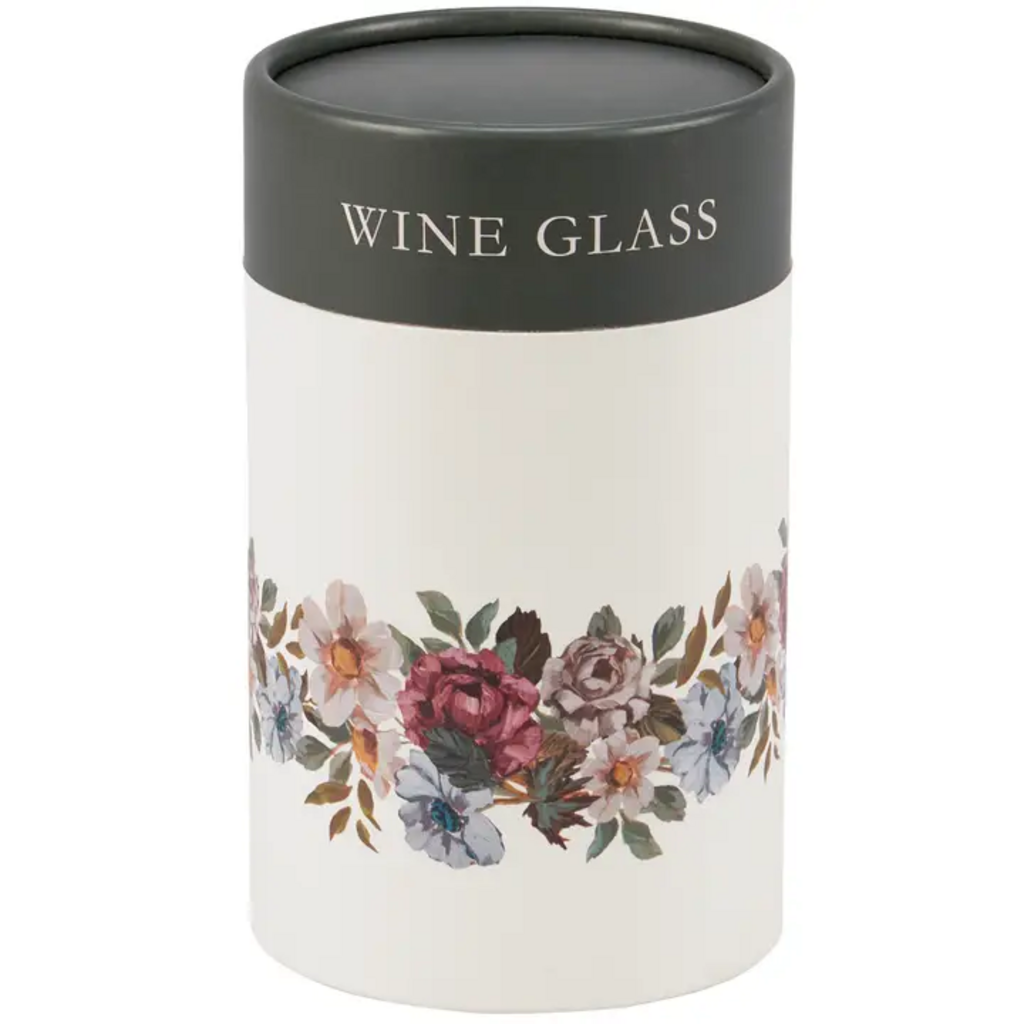 MOODY FLORAL WINE GLASS