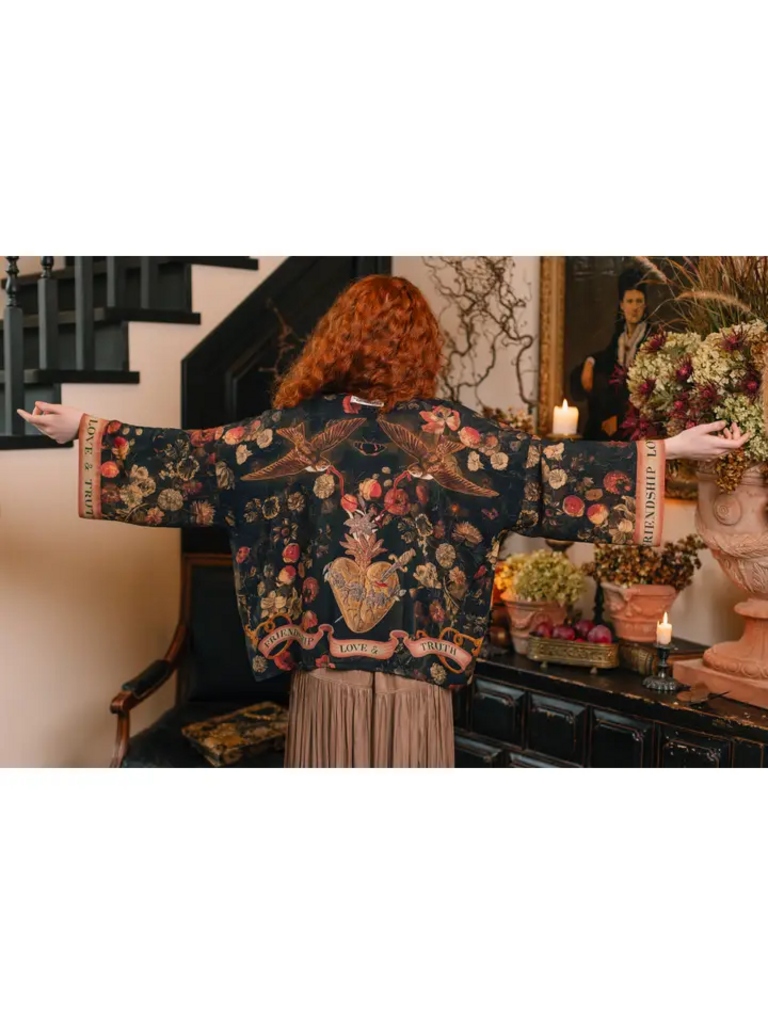 HEART OF GOLD CROPPED PIXIE BAMBOO KIMONO