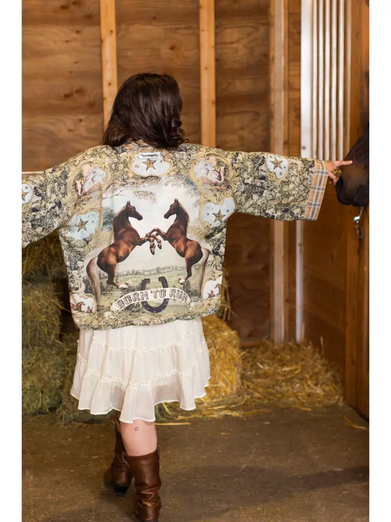 BORN TO RUN PIXIE CROPPED BAMBOO KIMONO