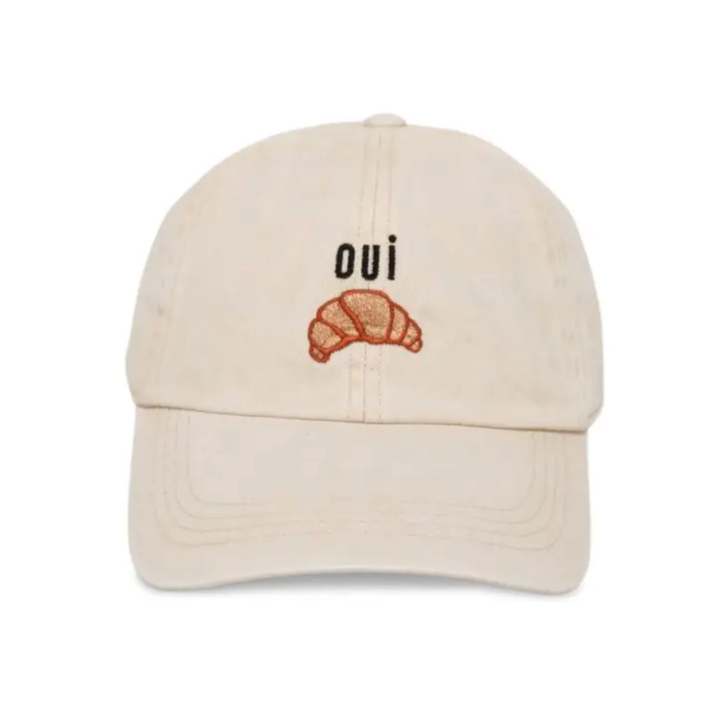 OUI CROISSANT EMBROIDERED BASEBALL CAP