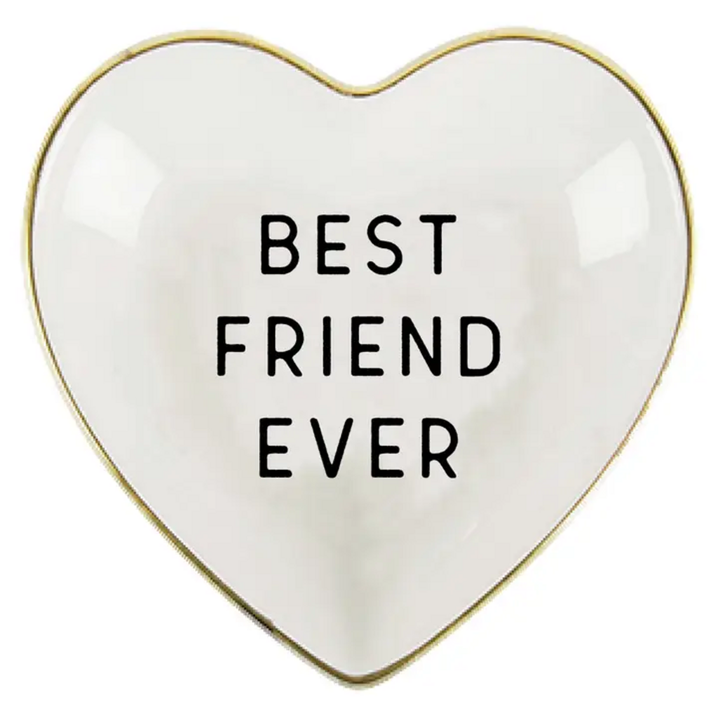 BEST FRIEND EVER CERAMIC HEART SHAPED TRINKET DISH