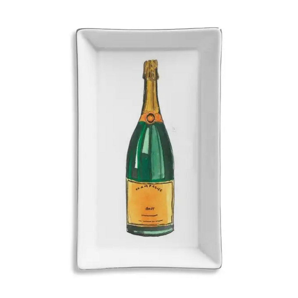 CHAMPAGNE BOTTLE CERAMIC TRAY
