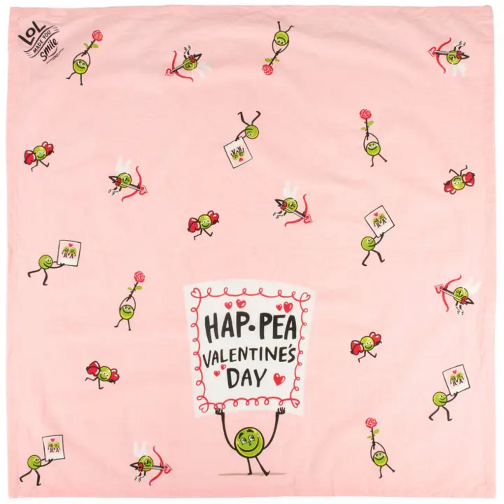 HAP-PEA VALENTINE'S DAY TEA TOWEL