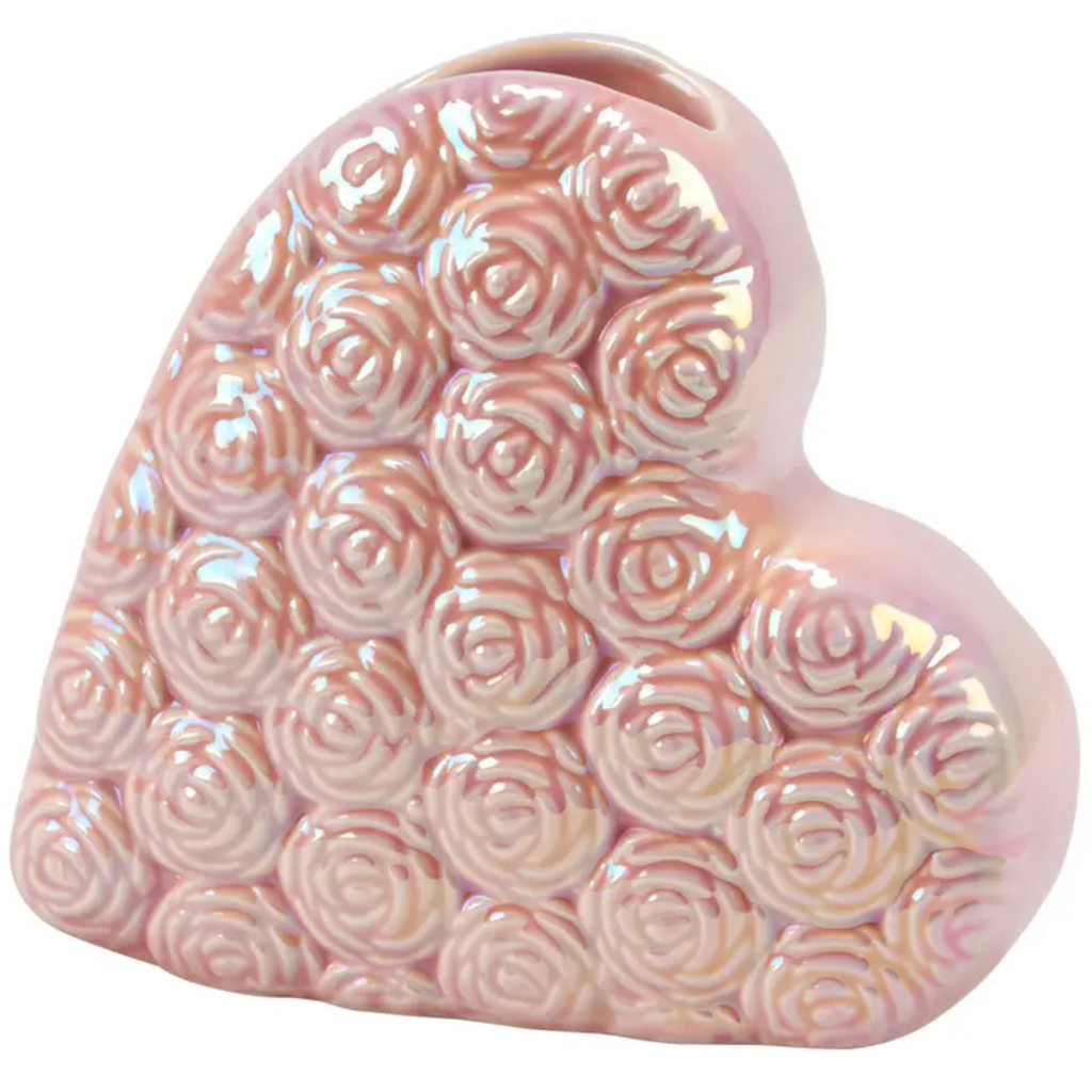 PINK HEART ROSES VASE