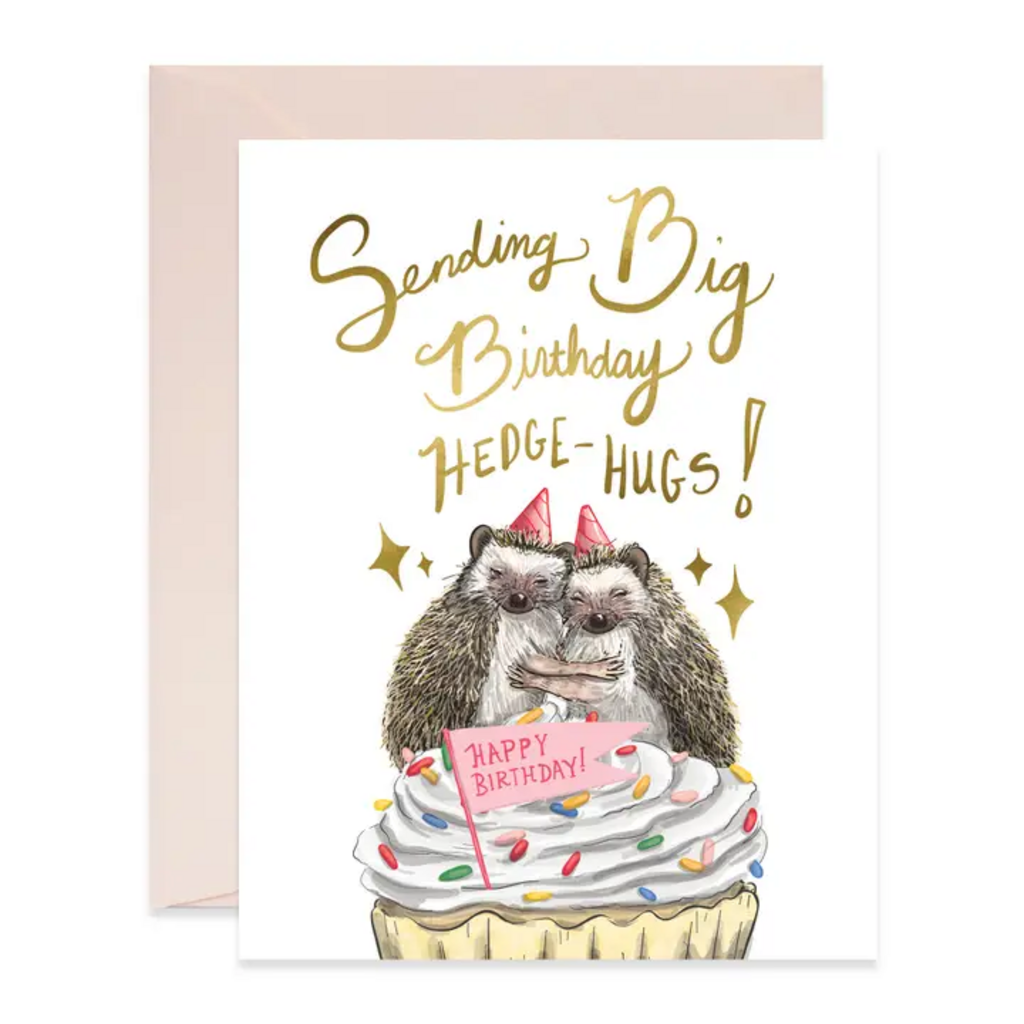 HEDGE HUGS BIRTHDAY CARD