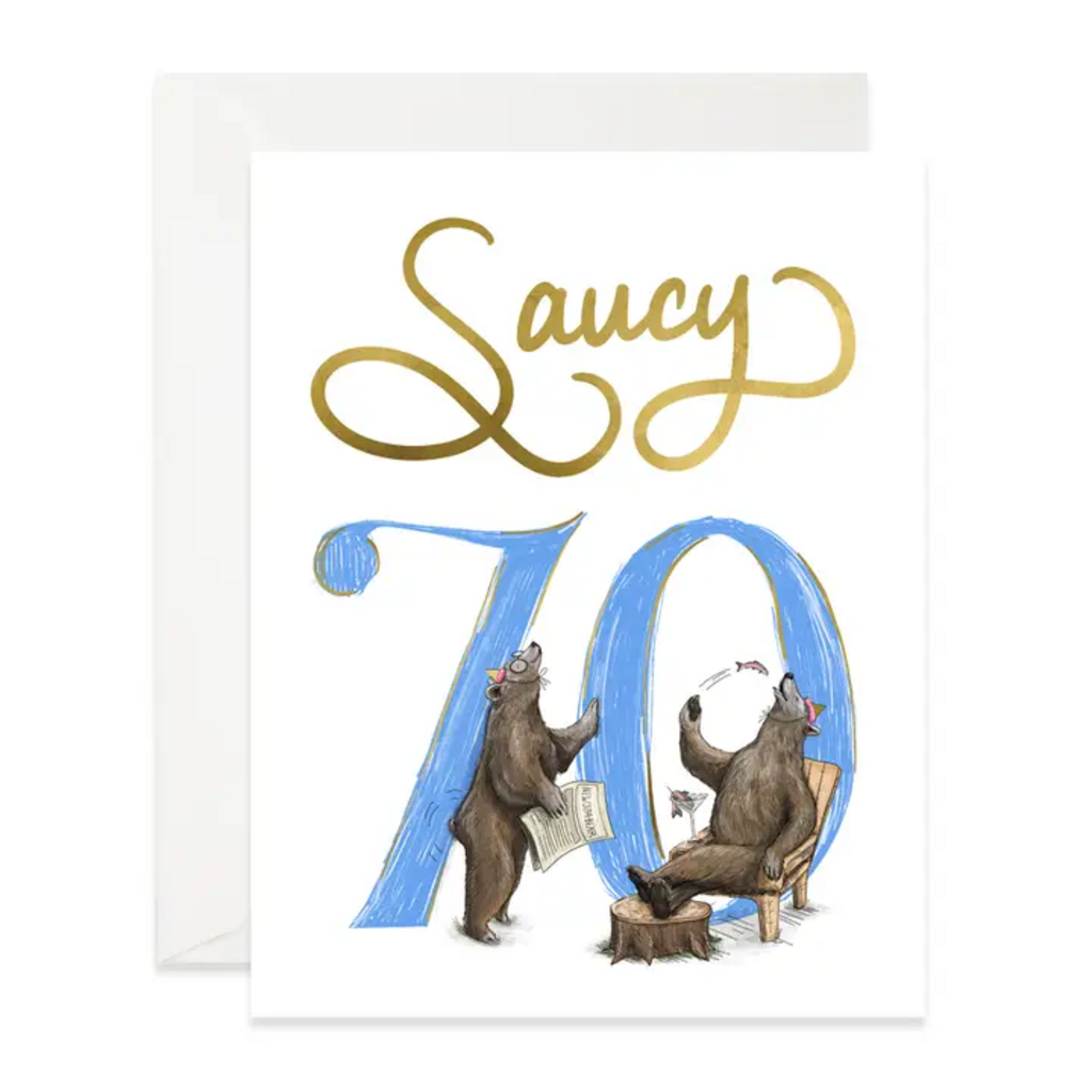 SAUCY 70 BIRTHDAY CARD