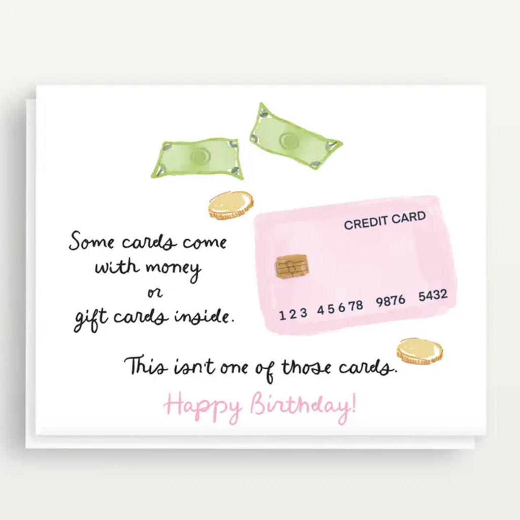 NO MONEY BIRTHDAY CARD