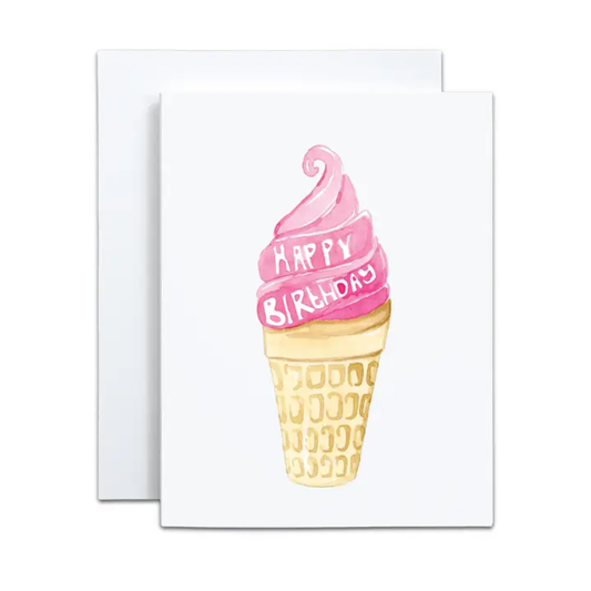 HAPPY BIRTHDAY ICE CREAM CONE CARD