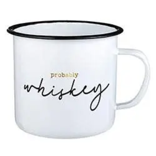 24OZ PROBABLY WHISKEY ENAMEL MUG