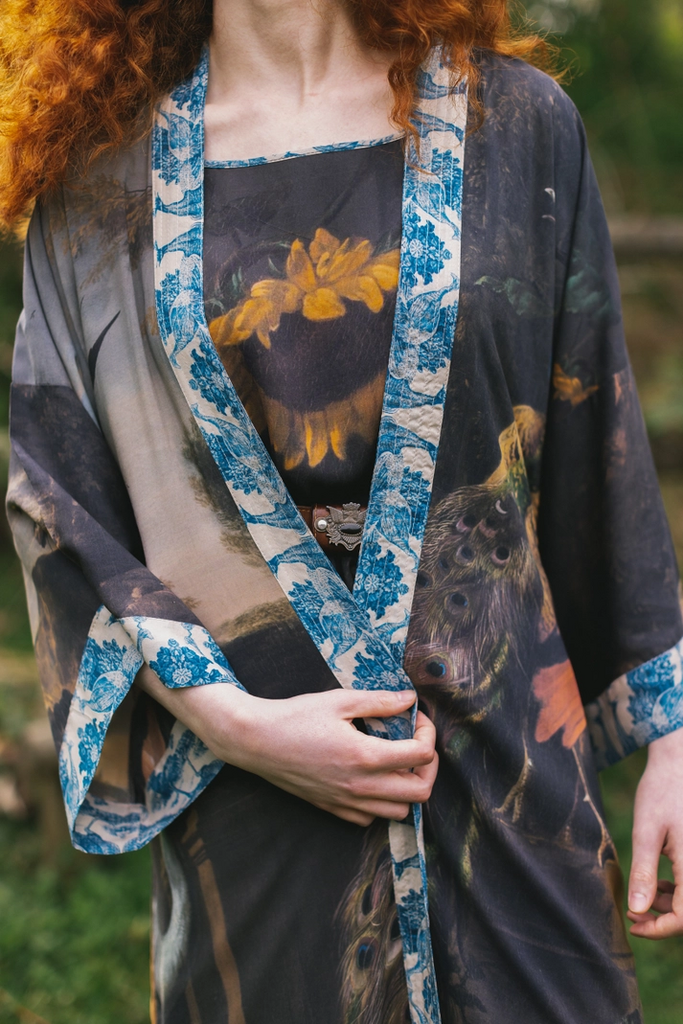 WILD BEAUTY PEACOCK DUSTER BAMBOO KIMONO
