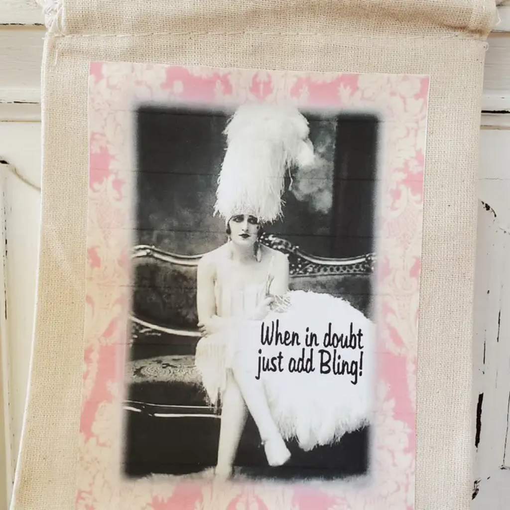 JUST ADD BLING CANVAS GIFT BAG