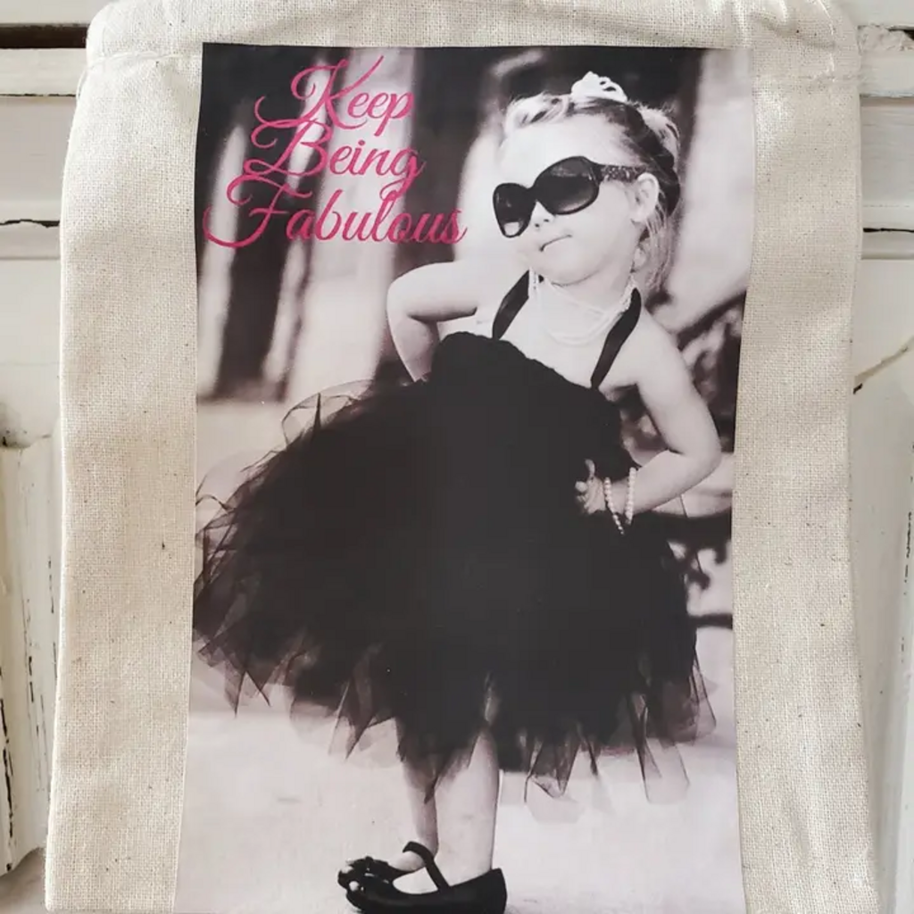 KEEP BEING FABULOUS CANVAS GIFT BAG