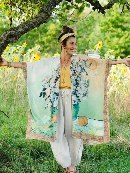I PAINT MY DREAMS VAN GOGH GODDESS BAMBOO KIMONO