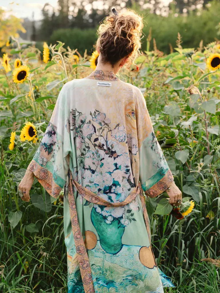 I PAINT MY DREAMS VAN GOGH DUSTER BAMBOO KIMONO