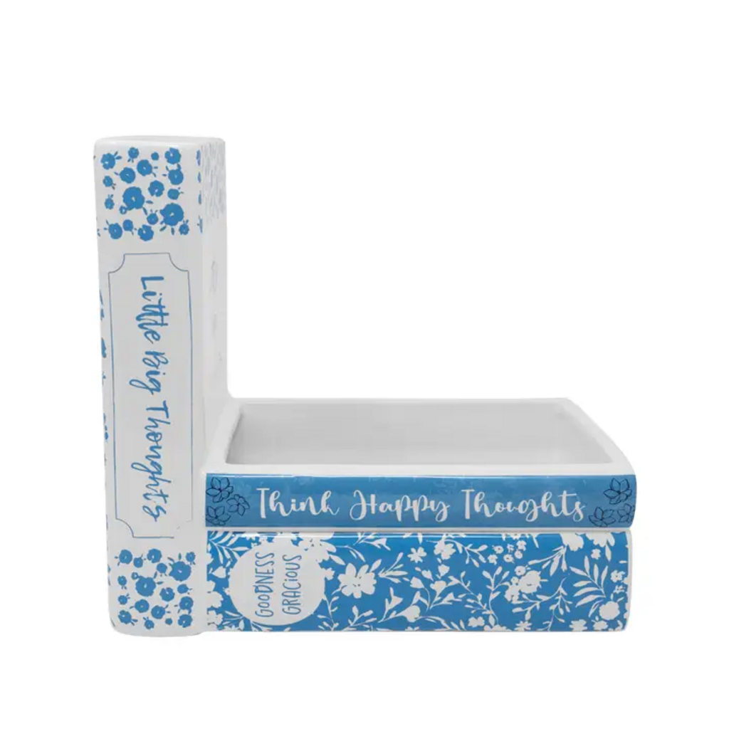 STACKED BOOKS CERAMIC PLANTER