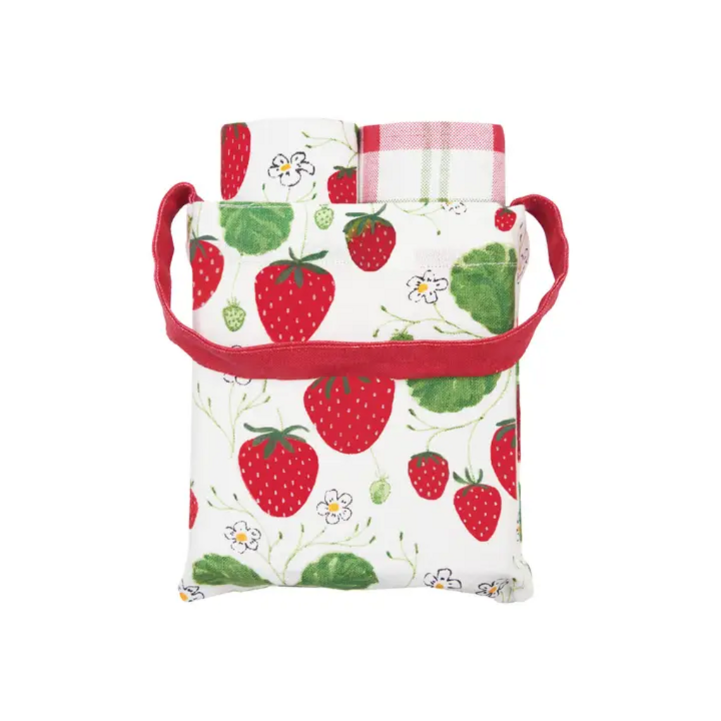 STRAWBERRY PATCH KITCHEN TOWEL & BAG SET