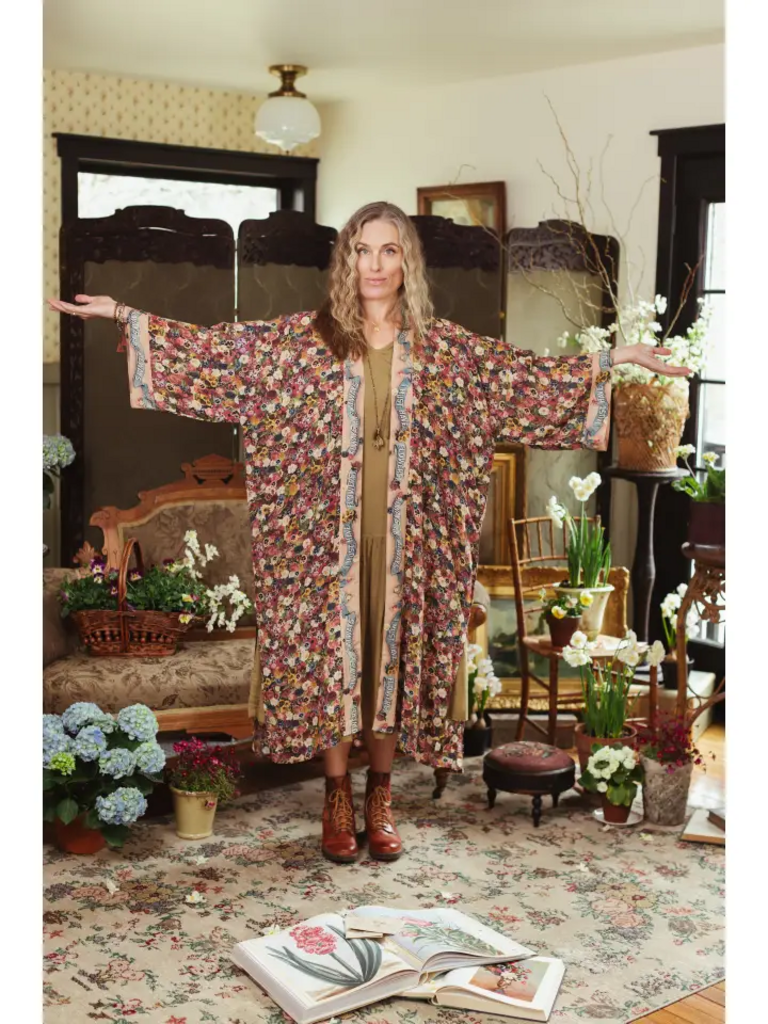 ART OF LIFE FLORAL BAMBOO DUSTER KIMONO