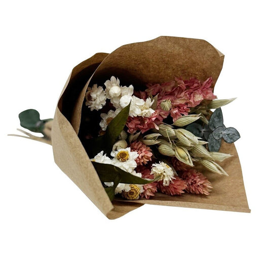 MINI PINK LARKSPUR & BABY EUCALYPTUS BOUQUET BUNDLE