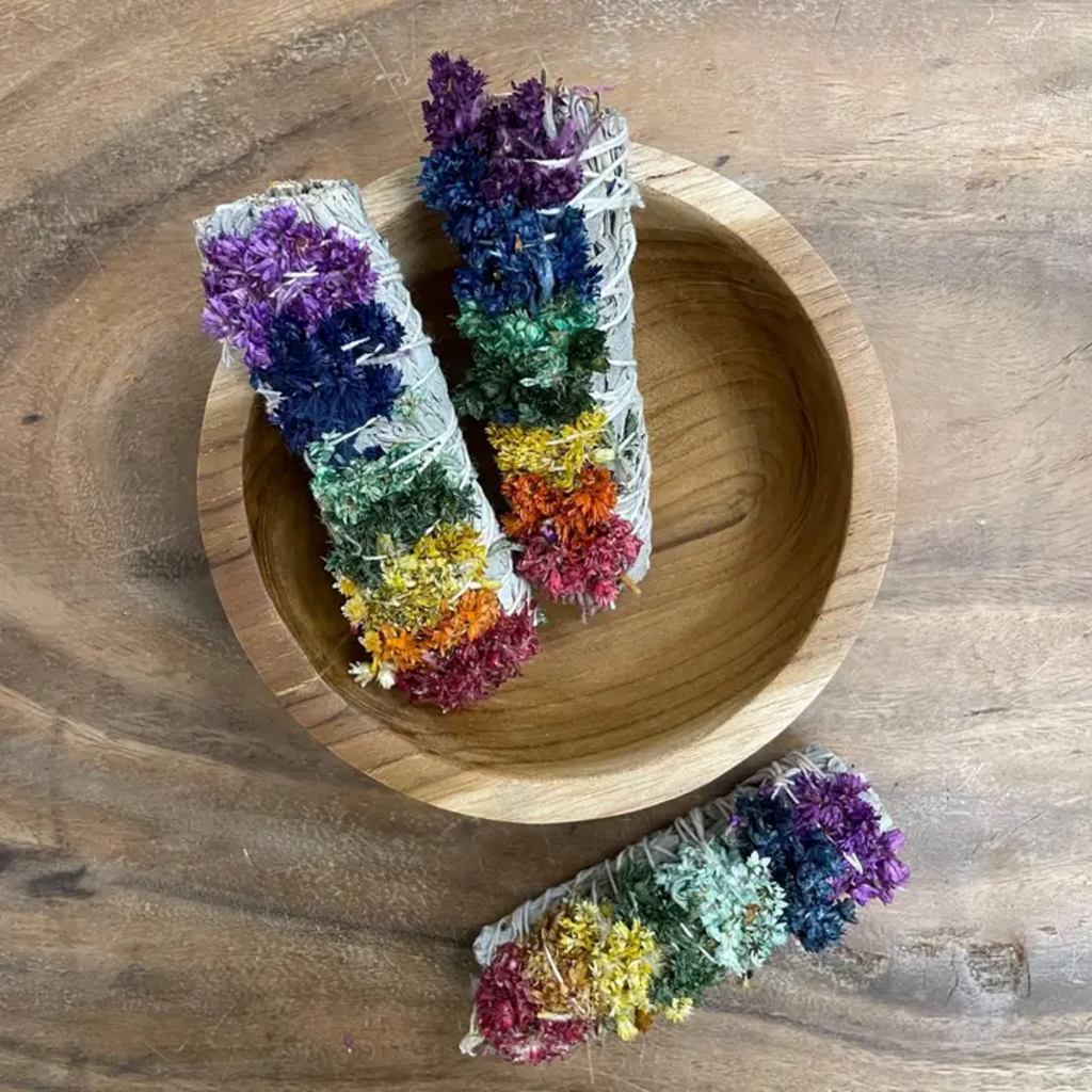 4" RAINBOW SAGE SMUDGE STICK