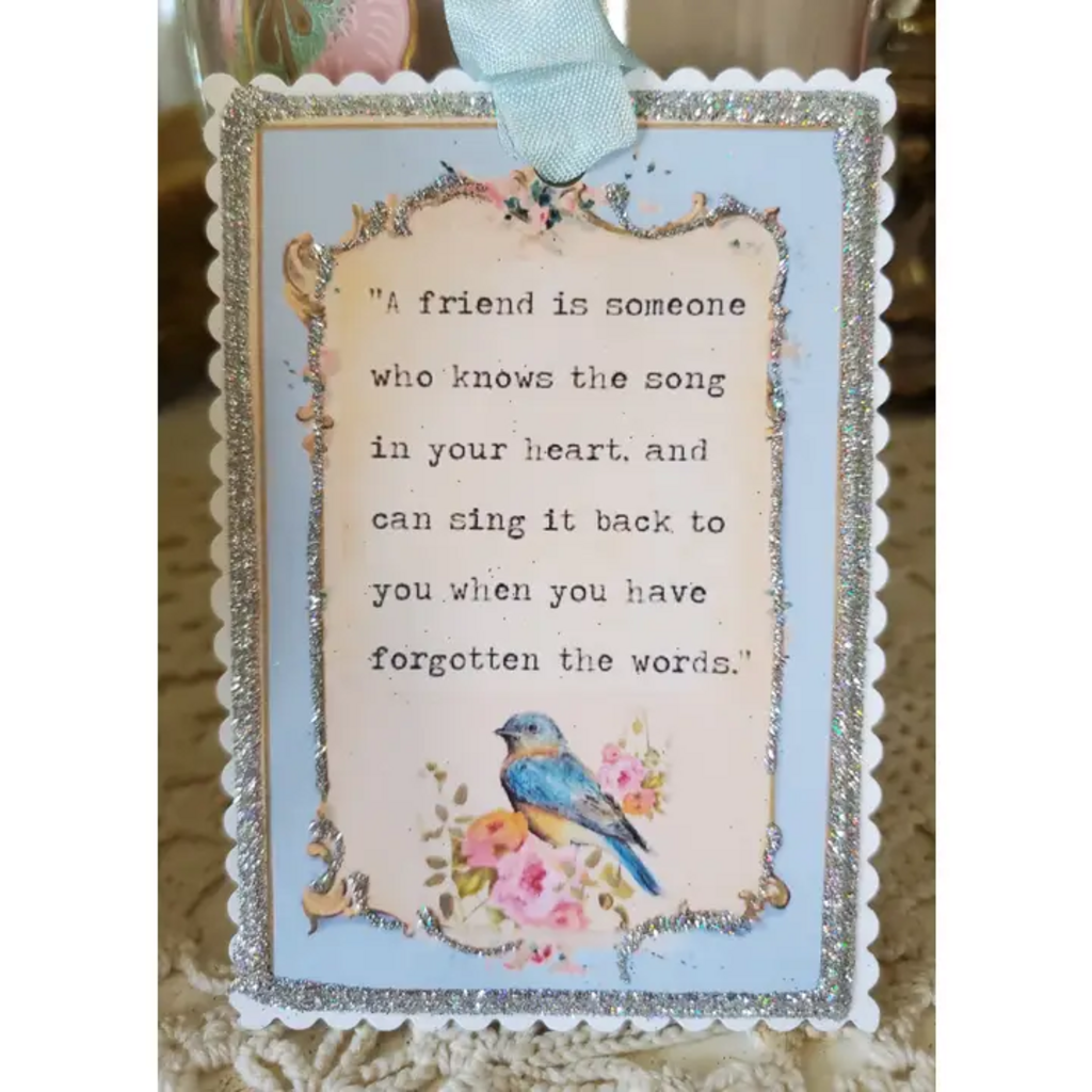 BIRD N FLOWERS FRIENDSHIP GIFT TAG