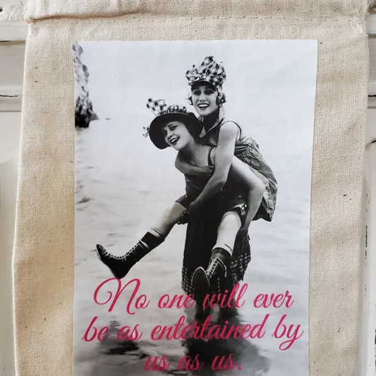 NO ONE ENTERTAINED AS US CANVAS GIFT BAG