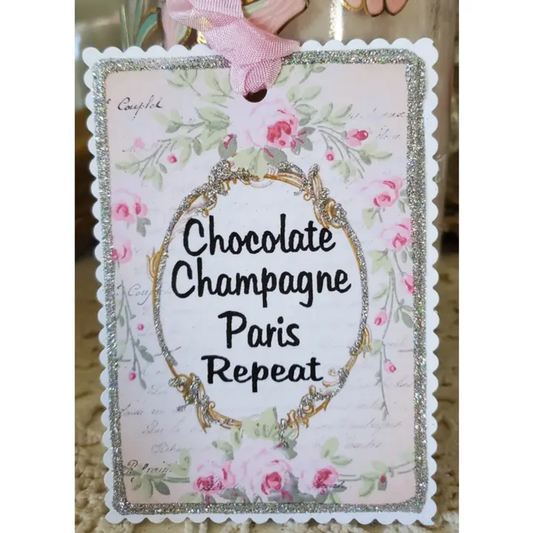 CHOCOLATE CHAMPAGNE PARIS REPEAT GIFT TAG