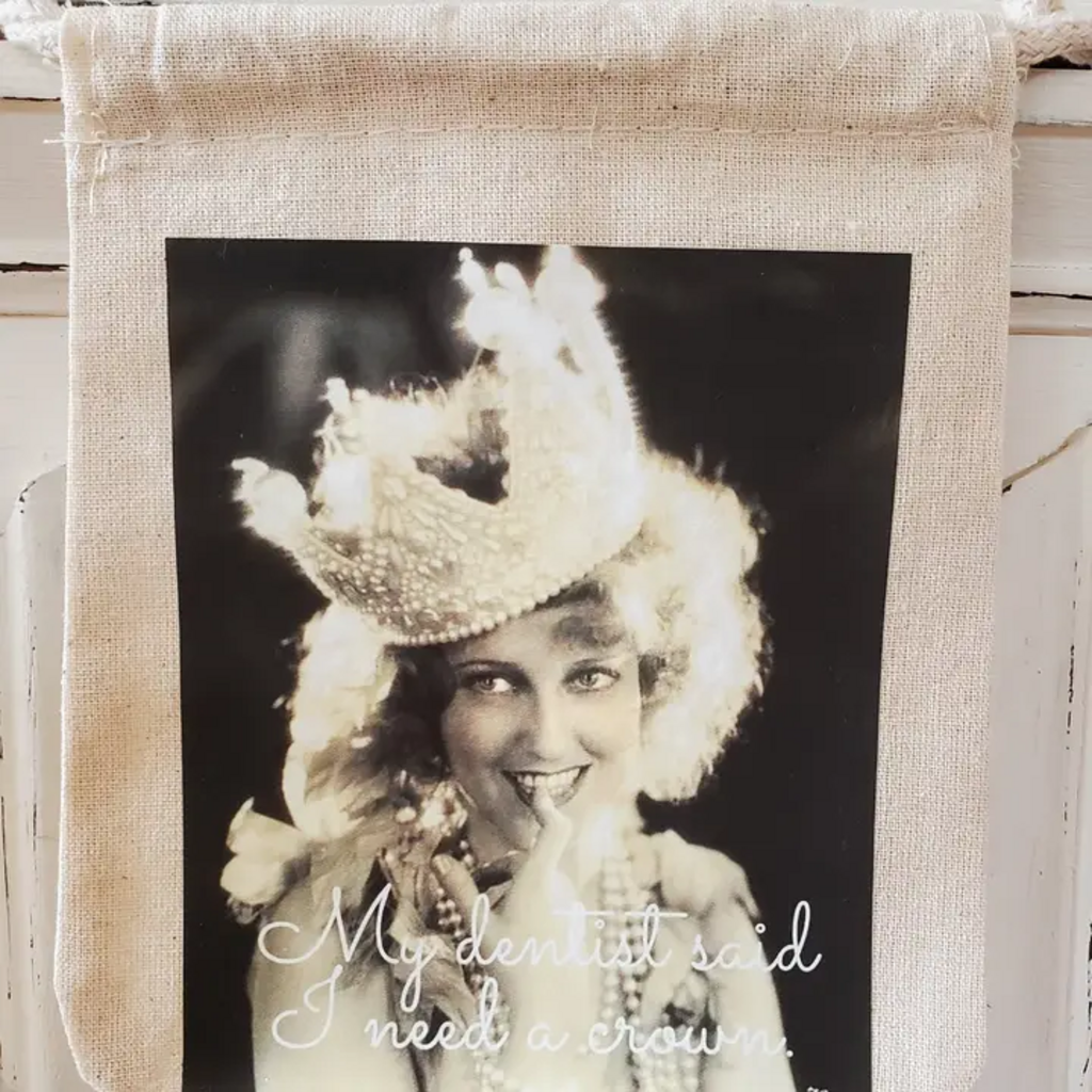 CROWN N BLING DENTIST CANVAS GIFT BAG