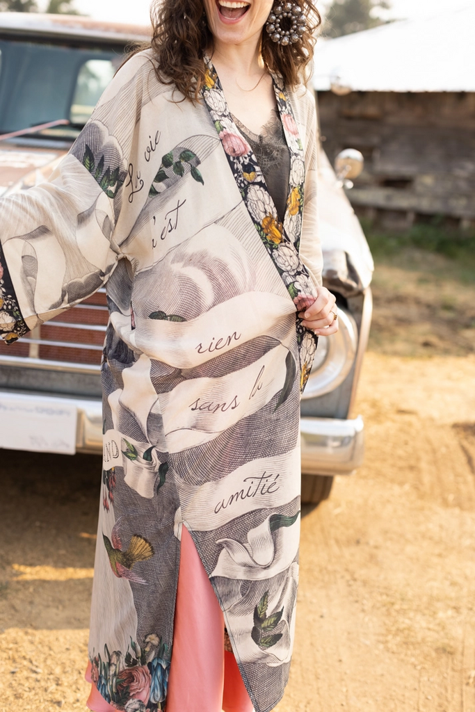 TAKE MY HAND BAMBOO BOHO DUSTER KIMONO