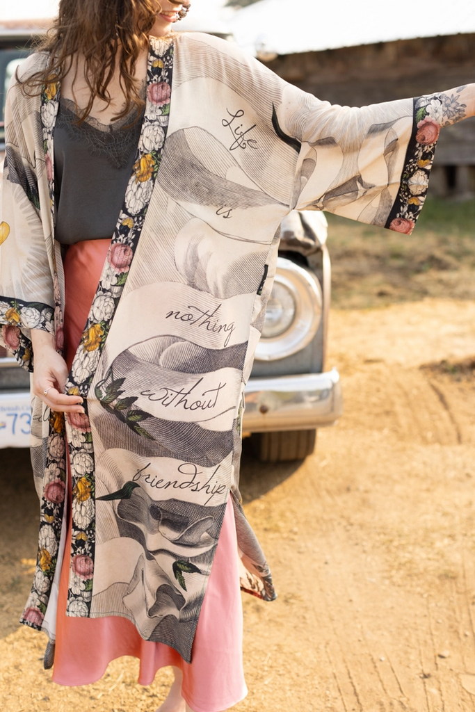 TAKE MY HAND BAMBOO BOHO DUSTER KIMONO