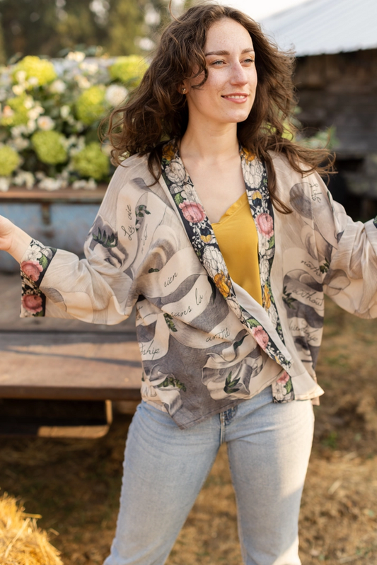 TAKE MY HAND BAMBOO PIXIE BOHO CROPPED KIMONO