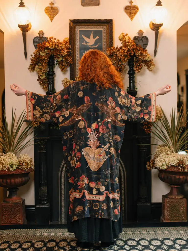 HEART OF GOLD OPERA DUSTER BAMBOO KIMONO
