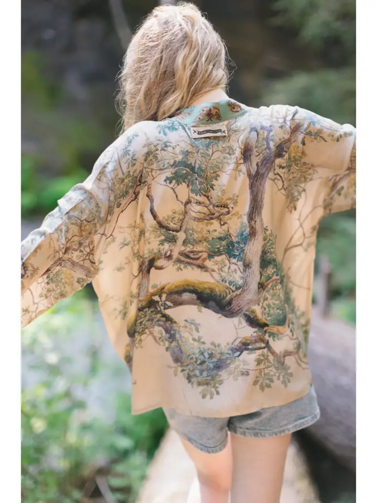 EARTH & SKY CROPPED PIXIE BAMBOO KIMONO