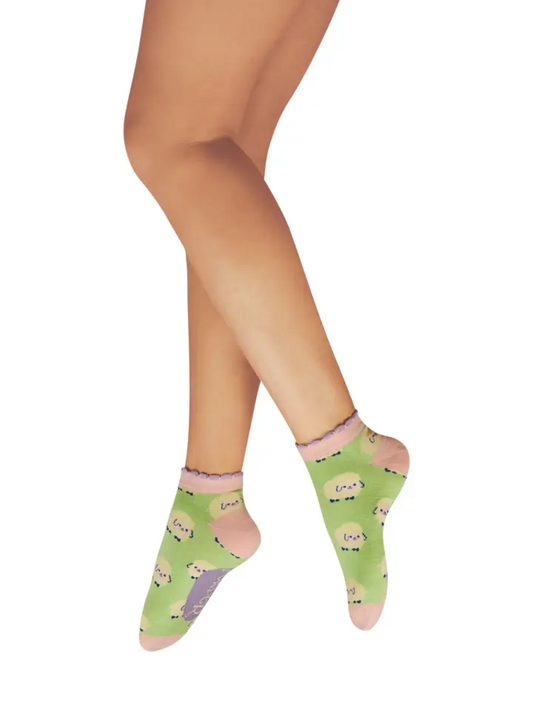 MARSHMALLOW SHEEP BAMBOO TRAINER SOCKS
