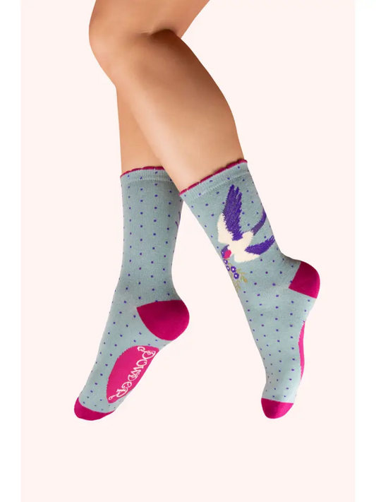 SWOOPING SWALLOW BAMBOO ANKLE SOCKS