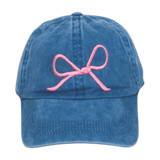 BOW EMBROIDERED BASEBALL CAP
