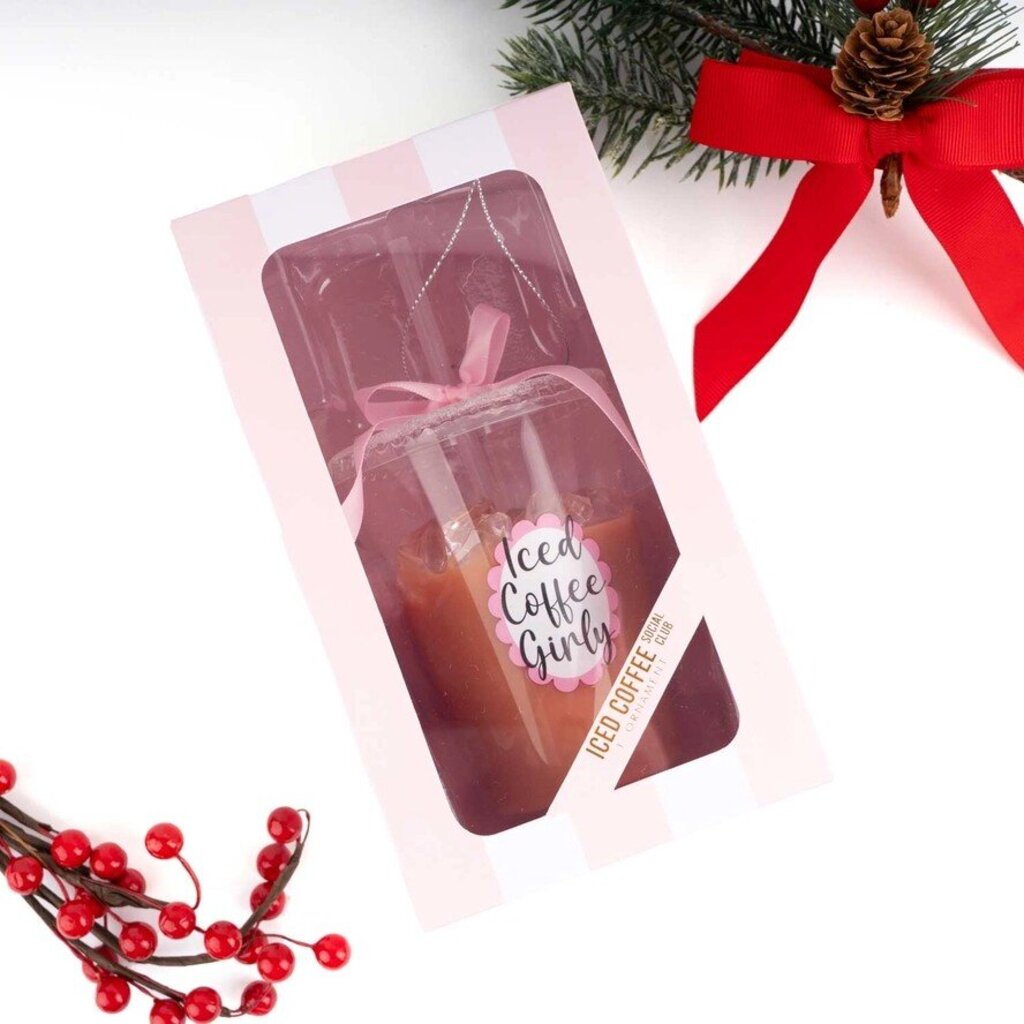 PINK ICED COFFEE BOXED ORNAMENT