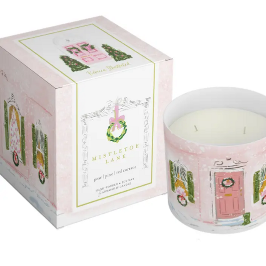 MISTLETOE ROW DOUBLE WICK BOXED CANDLE
