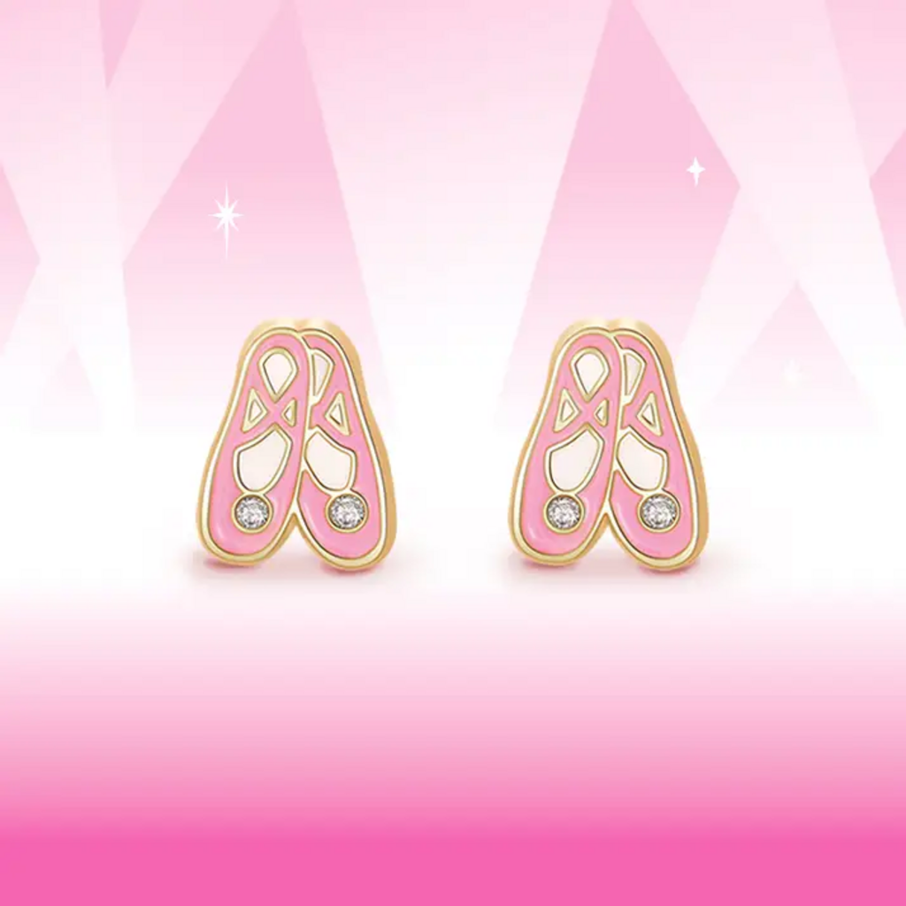 CHILDREN'S BALLET SLIPPERS STUD EARRINGS