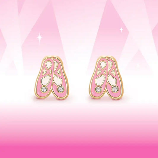 CHILDREN'S BALLET SLIPPERS STUD EARRINGS