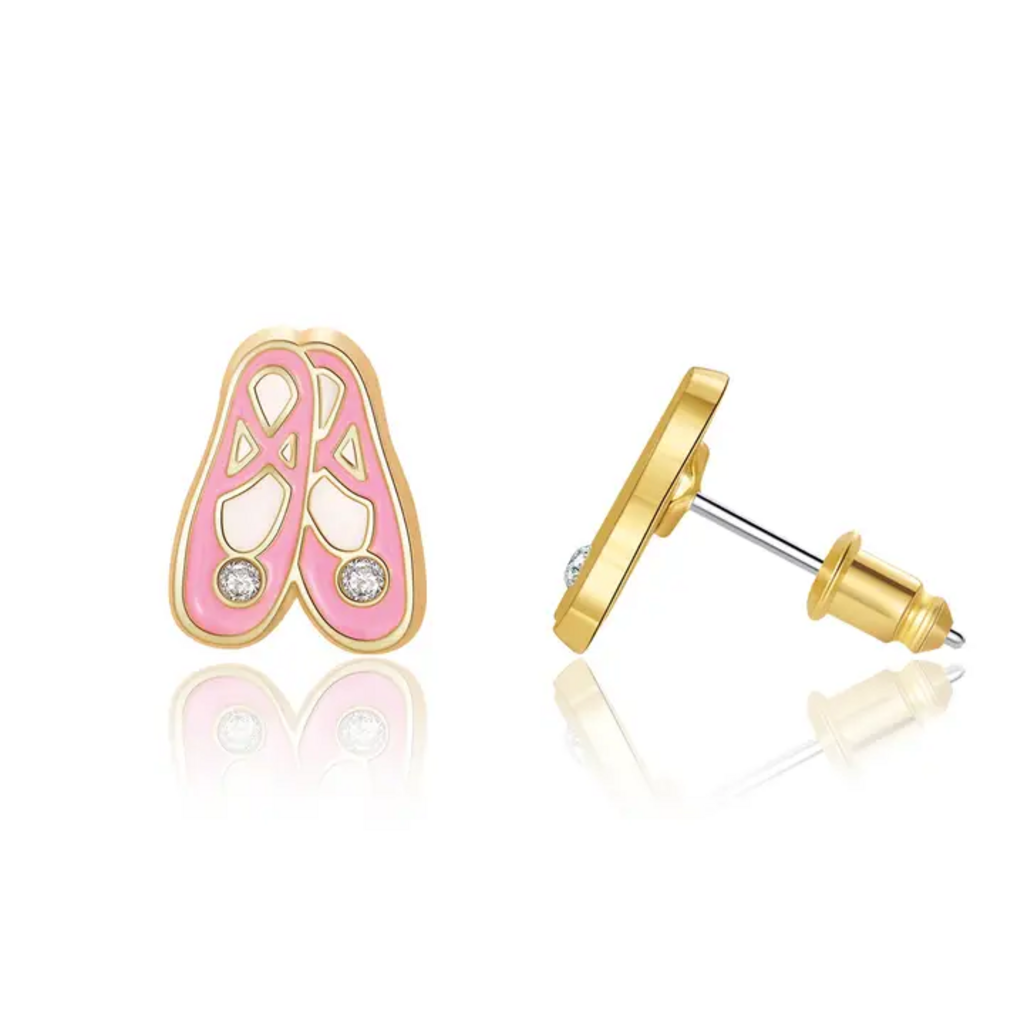 CHILDREN'S BALLET SLIPPERS STUD EARRINGS