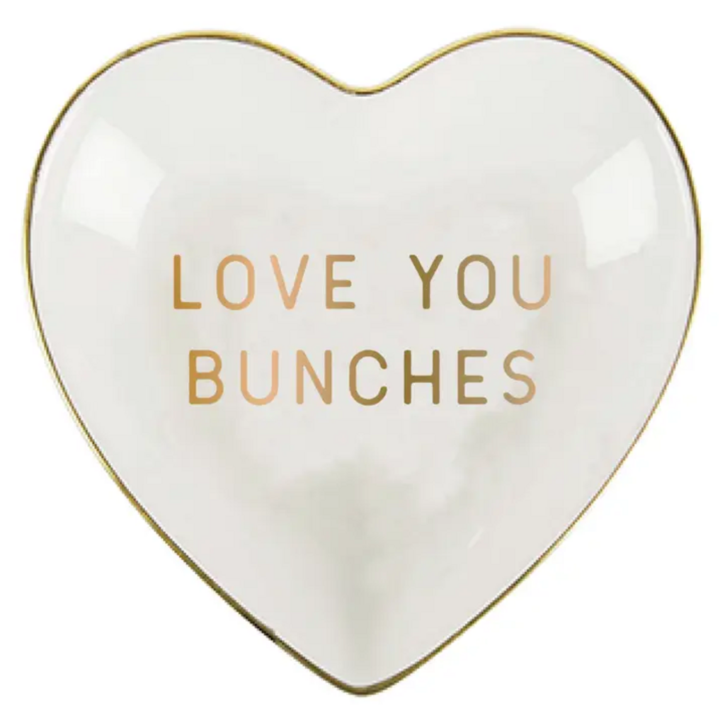 LOVE YOU BUNCHES CERAMIC HEART SHAPED TRINKET DISH