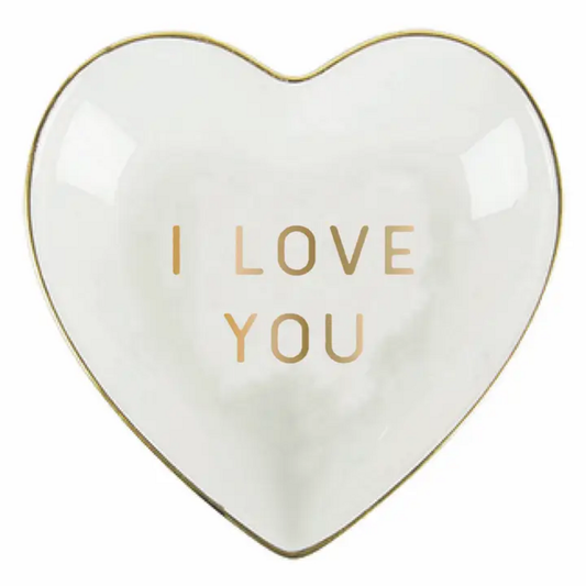 I LOVE YOU CERAMIC HEART SHAPED TRINKET DISH