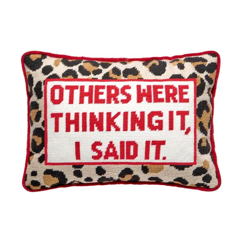 OTHERS WERE THINKING IT EMBROIDERED PILLOW