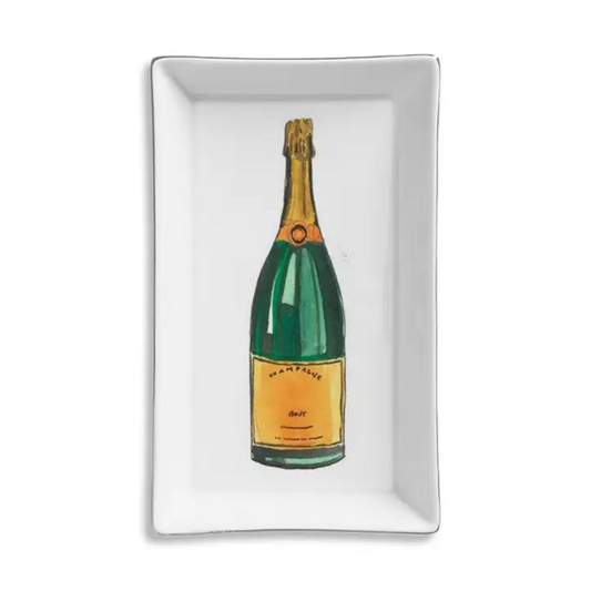 CHAMPAGNE BOTTLE CERAMIC TRAY