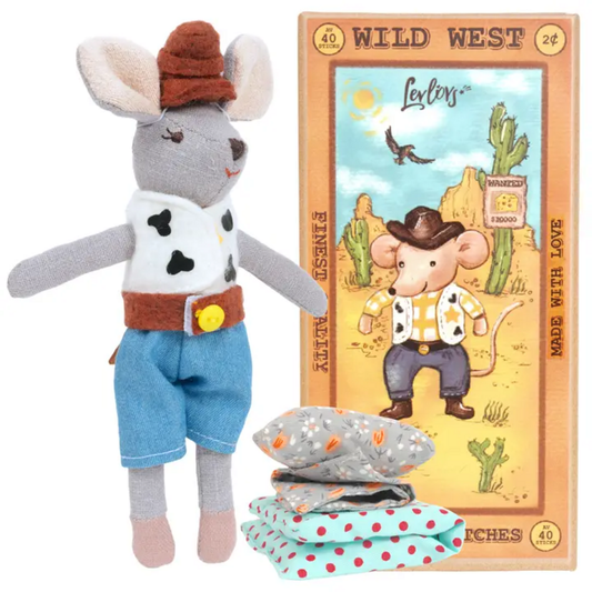 COWBOY MOUSE IN SAFTEY MATCH BOX