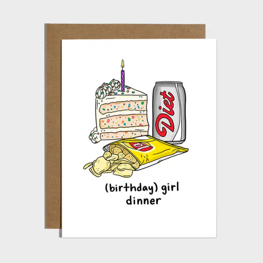 GIRL DINNER DIET COKE BIRTHDAY CARD