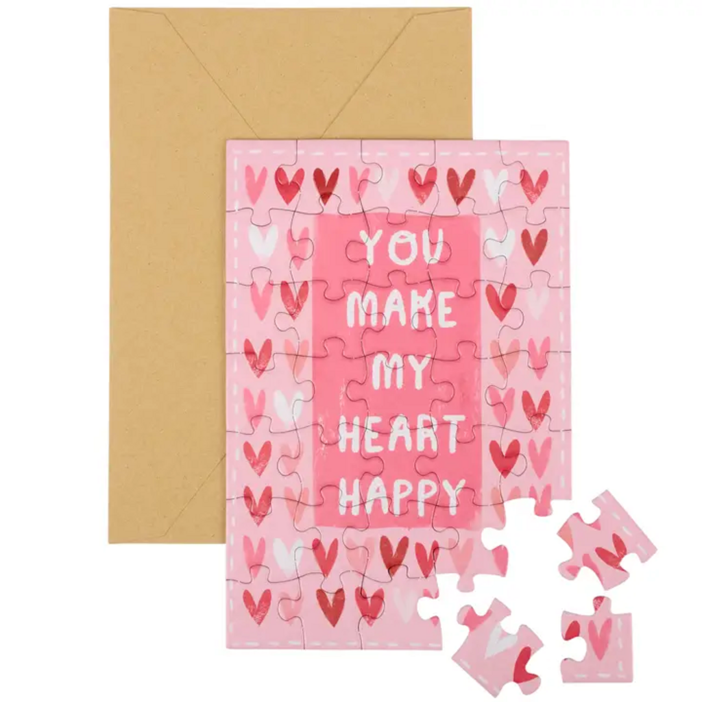 YOU MAKE MY HEART HAPPY PUZZLE CARD
