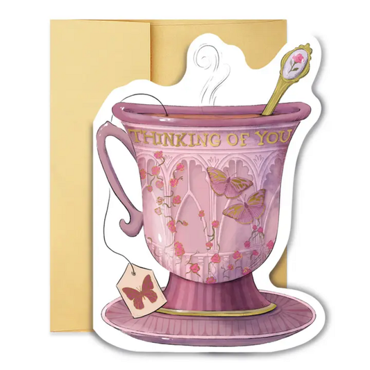 THINKING OF YOU TEACUP DIECUT CARD